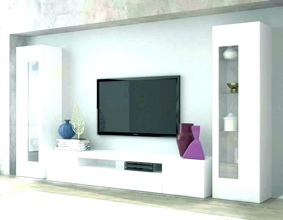 TV wall unit with glass shelves