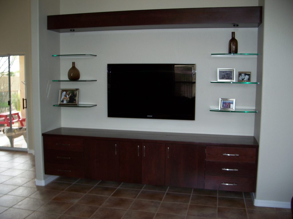 How To Create Trendy Tv Wall Mount Cabinet With Glass Shelves