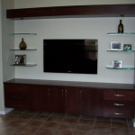 How to Create Trendy TV Wall Mount Cabinet with Glass Shelves?
